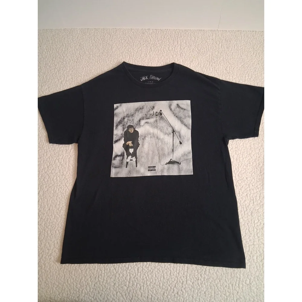 Jack Harlow Distressed Album Cover Black Graphic Tee Large